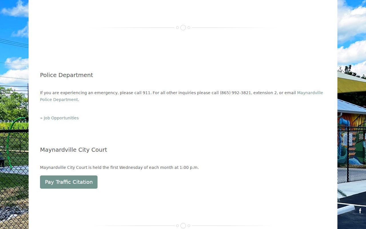 Maynardville criminal records police department source page