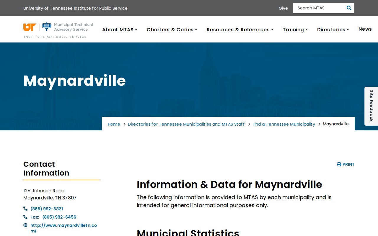 Maynardville criminal records municipal directory