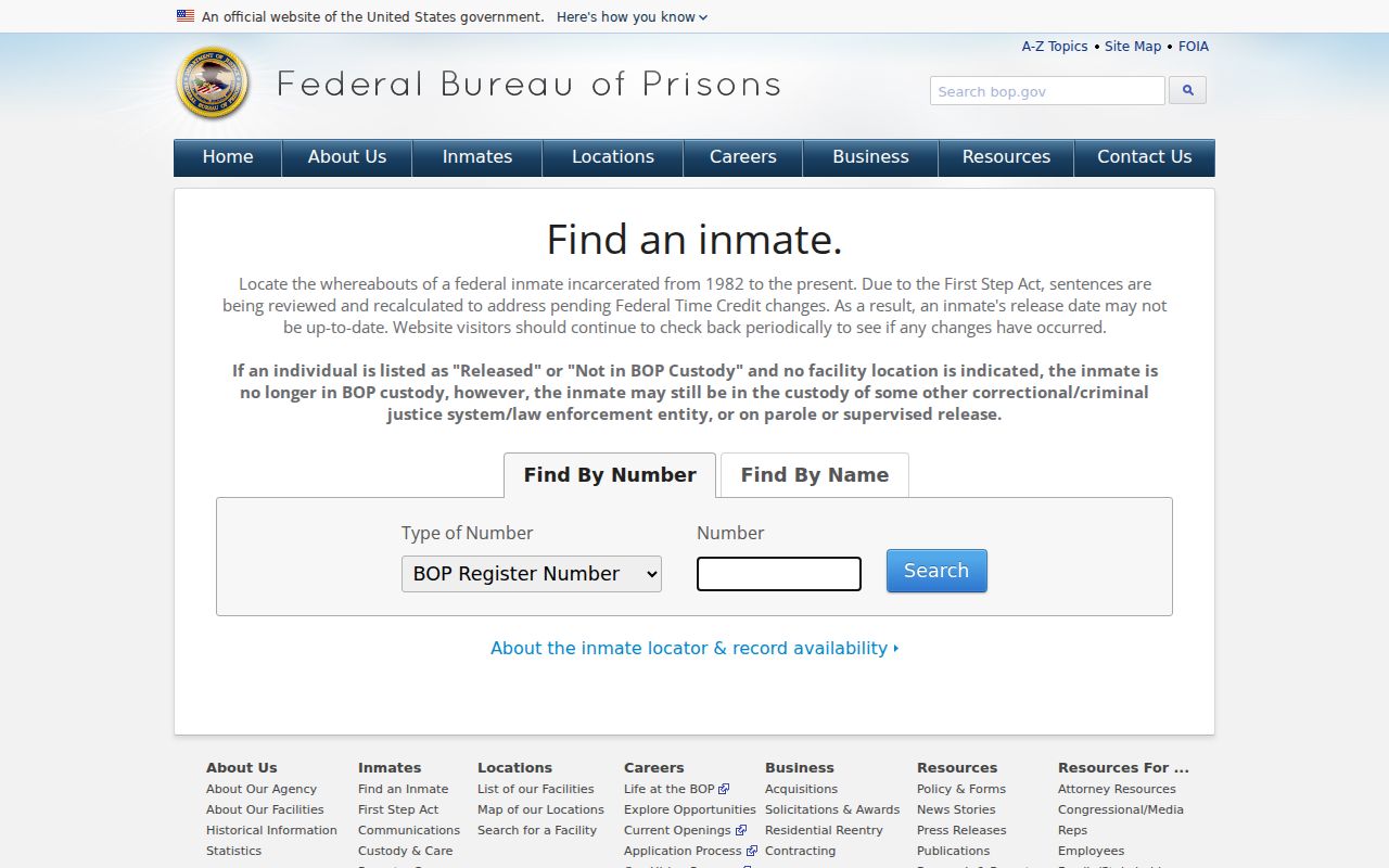 Federal inmate locator related to Union County federal court cases