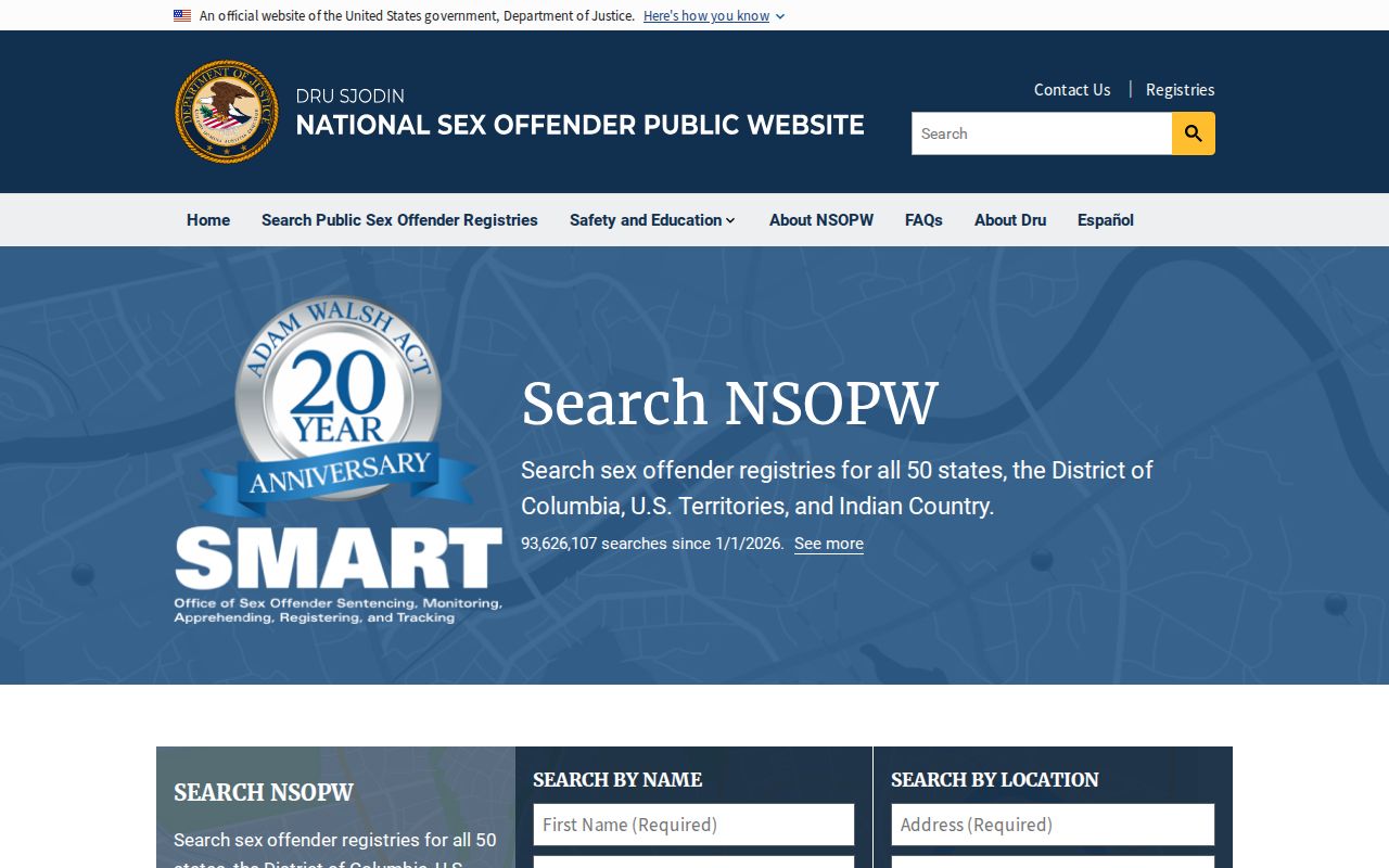 Union County sex offender national registry search option